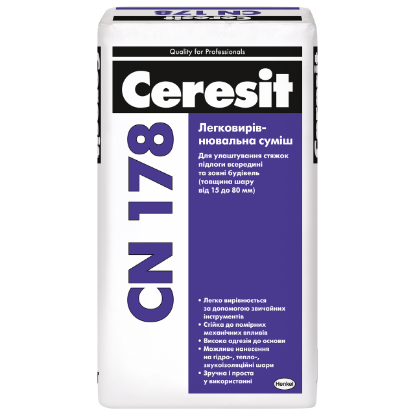  Зображення Легковирівнювальна суміш CN 178 (25кг) 