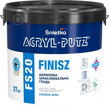  Зображення Шпаклівка акрилова (Sniezka)SNIEZKA Acryl-Putz FS20 (27кг) 
