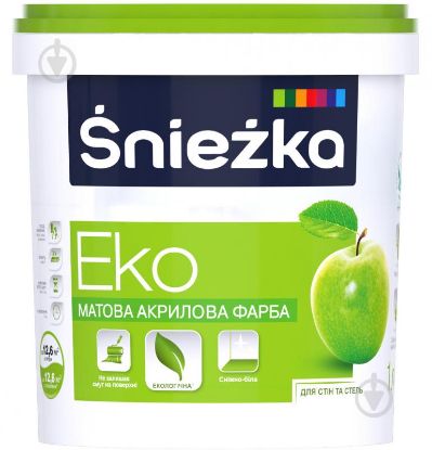  Зображення Фарба акрилова водоемульсійна Sniezka Еко мат білий  