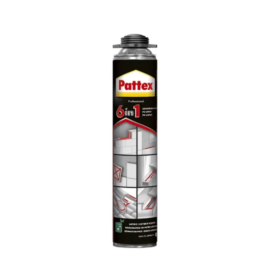  Зображення PATTEX 6 В 1 ПІНА-КЛЕЙ (ПІД ПІСТОЛЕТ ТА З ТРУБКОЮ) 